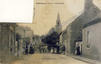 Carte postale ancienne Grande Rue — Villerbon (Loir-et-Cher)