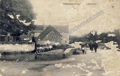 Carte postale ancienne L'Abreuvoir — Villerbon (Loir-et-Cher)