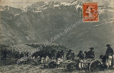 Carte postale ancienne Artillerie Alpine — Non Localisée (Savoie)