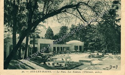Carte postale ancienne Le Parc. Les Sources — Aix-les-Bains (Savoie)
