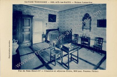Carte postale ancienne Maison Lamartine — Aix-les-Bains (Savoie)