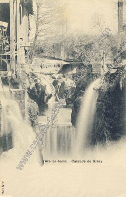 Carte postale ancienne Cascade de Grésy — Aix-les-Bains (Savoie)