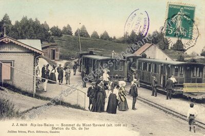 Carte postale ancienne Sommet du Mont-Revard (alt. 1560 m) Station du Ch. de fer — Aix-les-Bains (Savoie)