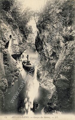 Carte postale ancienne Gorges du Sierroz — Aix-les-Bains (Savoie)