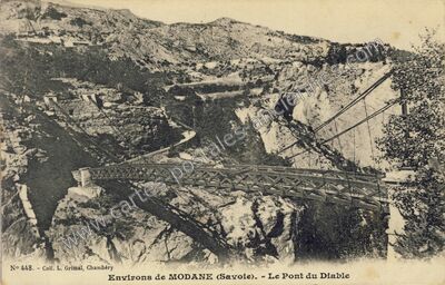 Carte postale ancienne Pont du Diable — Avrieux (Savoie)