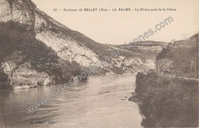 Carte postale ancienne Le Rhône près de la Balme — La Balme (Savoie)