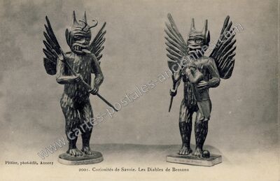 Carte postale ancienne Curiosités de Savoie. Les Diables — Bessans (Savoie)