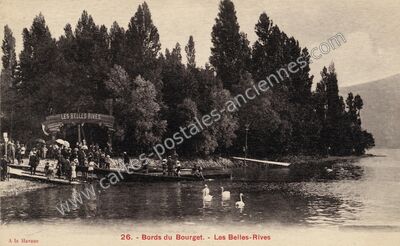 Carte postale ancienne Bords du Bourget. - Les Belles-Rives — Le Bourget-du-Lac (Savoie)