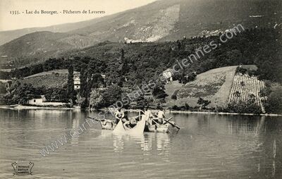 Carte postale ancienne Lac du Bourget. - Pêcheurs de Lavarets — Le Bourget-du-Lac (Savoie)