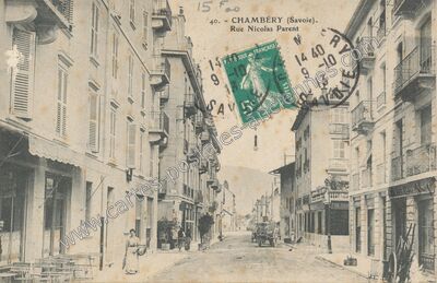 Carte postale ancienne Rue Nicolas Parent — Chambéry (Savoie)