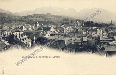 Carte postale ancienne Chambéry vu de la rampe de Lemenc — Chambéry (Savoie)