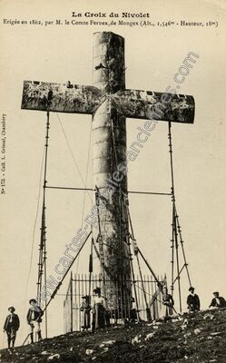 Carte postale ancienne Croix du Nivolet — Les Déserts (Savoie)