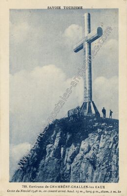 Carte postale ancienne Croix du Nivolet — Les Déserts (Savoie)