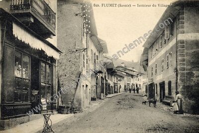 Carte postale ancienne Intérieur du Village — Flumet (Savoie)