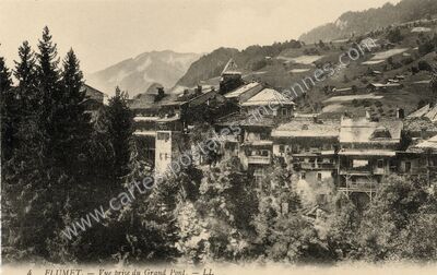 Carte postale ancienne Vue prise du Grand Pont — Flumet (Savoie)