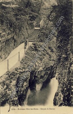 Carte postale ancienne Gorges du Sierroz — Grésy-sur-Aix (Savoie)