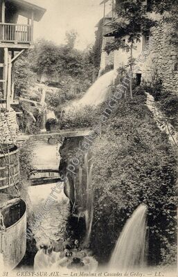 Carte postale ancienne Les Moulins et Cascades de Grésy — Grésy-sur-Aix (Savoie)
