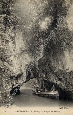 Carte postale ancienne Gorges du Sierroz — Grésy-sur-Aix (Savoie)