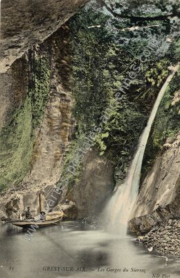 Carte postale ancienne Les Gorges du Sierroz — Grésy-sur-Aix (Savoie)