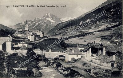 Carte postale ancienne Lanslevillard et la Dent Parrachée — Lanslevillard (Savoie)