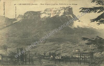 Carte postale ancienne Mont Granier (1938 m. d'altitude) et les Abîmes — Les Marches (Savoie)