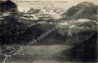 Carte postale ancienne Arrivée et Glaciers de la Vanoise — Pralognan-la-Vanoise (Savoie)