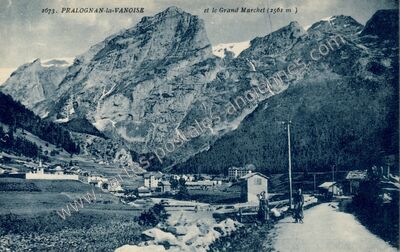 Carte postale ancienne Pralognan-la-Vanoise et le Grand Marchet — Pralognan-la-Vanoise (Savoie)