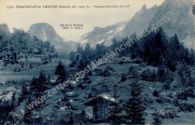 Carte postale ancienne Paysage direction du Col — Pralognan-la-Vanoise (Savoie)