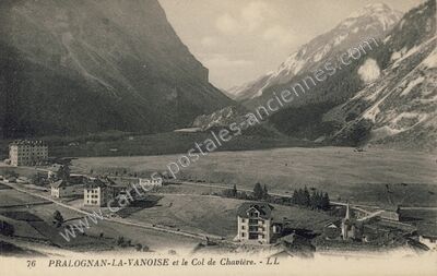 Carte postale ancienne Pralognan-la-Vanoise et le Col de Chavière — Pralognan-la-Vanoise (Savoie)