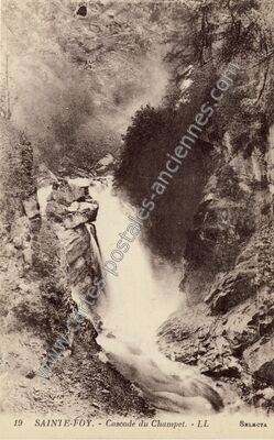 Carte postale ancienne Cascade du Champet — Sainte-Foy-Tarentaise (Savoie)