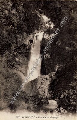 Carte postale ancienne Cascade du Champet — Sainte-Foy-Tarentaise (Savoie)