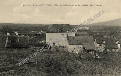 Carte postale ancienne Usine Salomon et la vallée du Rhône — Saint-Genix-sur-Guiers (Savoie)