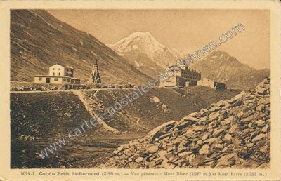 Carte postale ancienne Col du Petit St Bernard — Séez (Savoie)