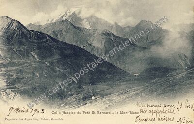 Carte postale ancienne Petit St Bernard — Séez (Savoie)