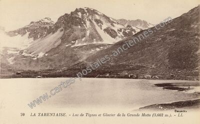 Carte postale ancienne Lac de Tignes — Tignes (Savoie)