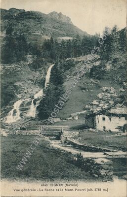 Carte postale ancienne Vue générale - La Sache et le Mont Pourri — Tignes (Savoie)