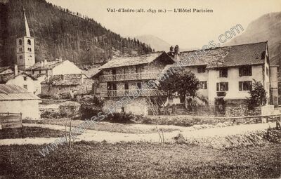 Carte postale ancienne L'Hôtel Parisien — Val-d'Isère (Savoie)