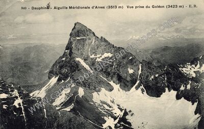 Carte postale ancienne Aiguille d'Arves — Valloire (Savoie)