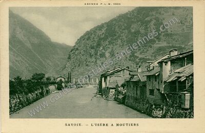 Carte postale ancienne L'Isère à Moutiers — Moûtiers (Savoie)