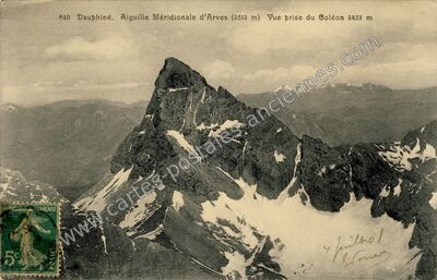 Carte postale ancienne Aiguille d'Arves — Valloire (Savoie)
