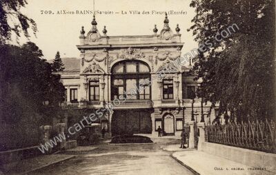 Carte postale ancienne La Villa des Fleurs (Entrée) — Aix-les-Bains (Savoie)