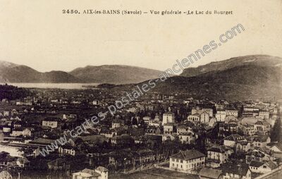 Carte postale ancienne Vue générale - Le Lac du Bourget — Aix-les-Bains (Savoie)