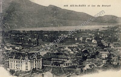 Carte postale ancienne AIX-les-BAINS et Lac du Bourget — Aix-les-Bains (Savoie)