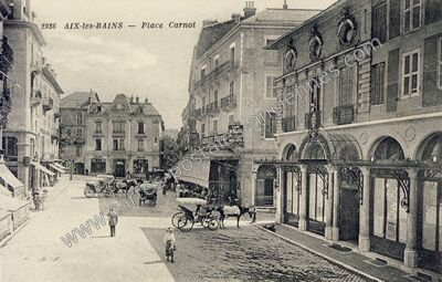 Carte postale ancienne Place Carnot — Aix-les-Bains (Savoie)