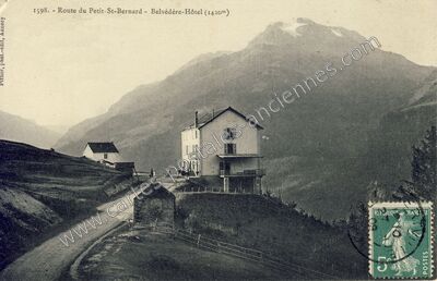 Carte postale ancienne Route du Petit St Bernard — Séez (Savoie)