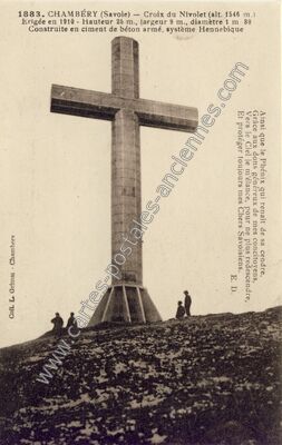 Carte postale ancienne Croix du Nivolet — Les Déserts (Savoie)