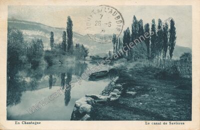 Carte postale ancienne Canal de Savieres — Chanaz (Savoie)