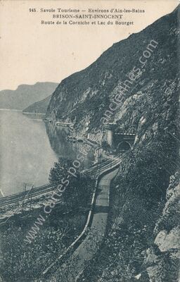 Carte postale ancienne Route de la Corniche et Lac du Bourget — Brison-Saint-Innocent (Savoie)