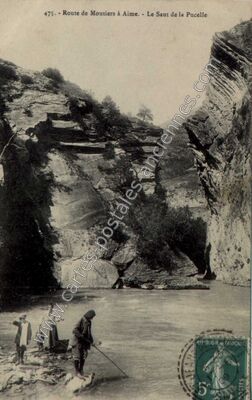 Carte postale ancienne Saut de la Pucelle — Aime (Savoie)
