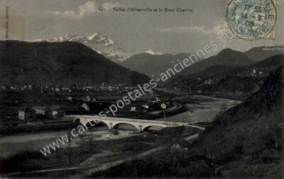 Carte postale ancienne Vallée d'Albertville et le Mont Charvin — Albertville (Savoie)